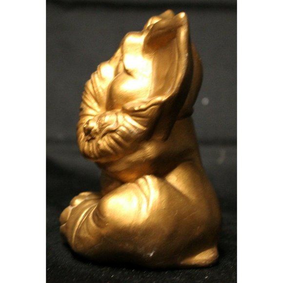 VTG Ceramic Elephant Holding Mouse Gold Colored Yoga Posing Figurine Statue 6" - Picture 2 of 10